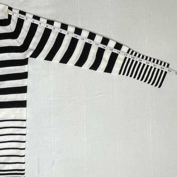 Diffusion Black & White Striped Open-Front Cardigan | Size Medium - Picture 7 of 8